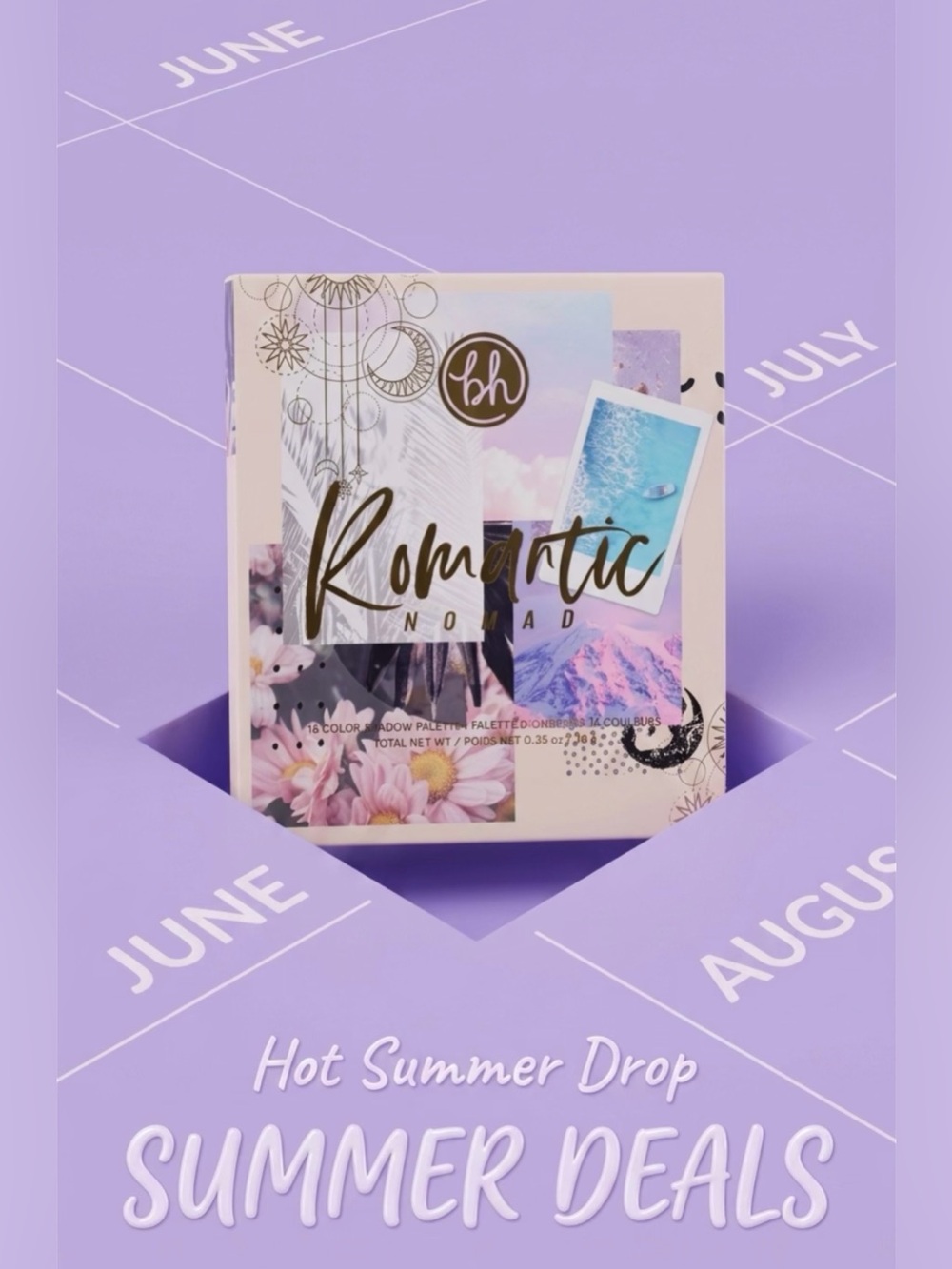 BH Cosmetics Romantic Nomad Eyeshadow Palette - Pastel Pink & Cream Packaging